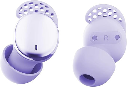 Sleep Earbuds for Side Sleepers, Wireless Noise Cancelling Sleep Headphones with Sleep Mode, LED Power Display, Comfort Fit for Sleeping, Working, Hiking (Amethyst)