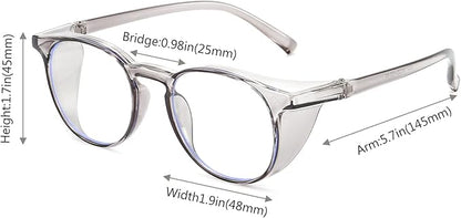 Outray 2 Pack Blue Light Reading Glasses Bifocal Safety Glasses with Readers Side Shields Anti-Saliva for Women Men