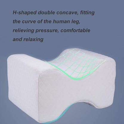 Memory Foam Wedge Contour Knee Pillow for Side Sleepers, Leg Pillows for Spine Alignment, Back Pain, Pregnancy Support - Pain Relief for Sciatica, Hip, Joint, Surgery (Black)