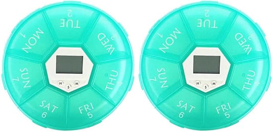 2pcs Travel Pill Case: Automatic Pill Dispenser with Alarm for Elderly - Travel Medication Organizer with Timer Reminder