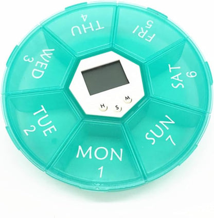Portable Medicine Box Compartments Alarm Clock Reminder for Daily Medication Pill Dispenser for Travel Pill Organizer First Aid Box
