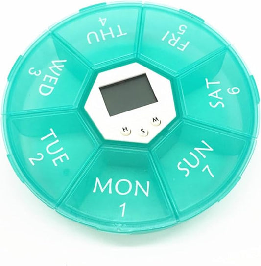 Portable Medicine Box Compartments Alarm Clock Reminder for Daily Medication Pill Dispenser for Travel Pill Organizer First Aid Box