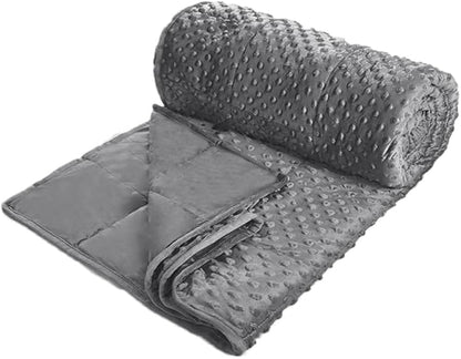 ALANSMA Reversible Weighted Blanket for All Season, Luxury Velvet, Warm and Cool, Adult 10Lb Grey Weighted Blanket, Enjoy Sleeping Anywhere(Grey,48"x72" 10lbs)