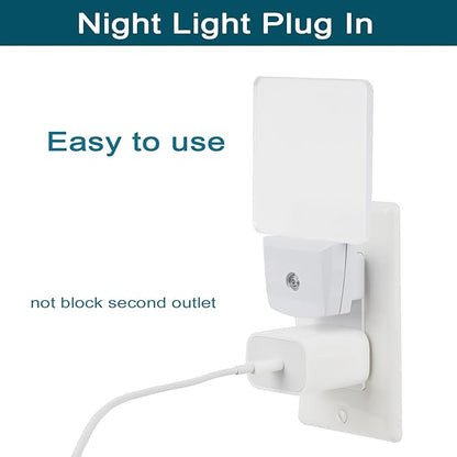 2 Pack 0.5W Plug in LED Night Light with Dusk to Dawn Sensor Daylight Cool White