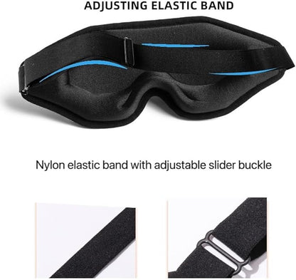 Fan Wu 3D Contoured Sleep Mask for Side Sleepers – Ultra Soft Blackout Eye Mask with Adjustable Strap, Zero Pressure on Eyes, Breathable & Lightweight Memory Foam for Travel, Nap, Shift Work