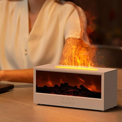 Fireplace Flame Air Diffuser Humidifier,7 Colors Aromatherapy Essential Oil Diffuser,280ml Ultrasonic Cool Mist Humidifier with Remote,3 Gears Timer Shutdown for Home, Bedroom, Office,Yoga(Dark)