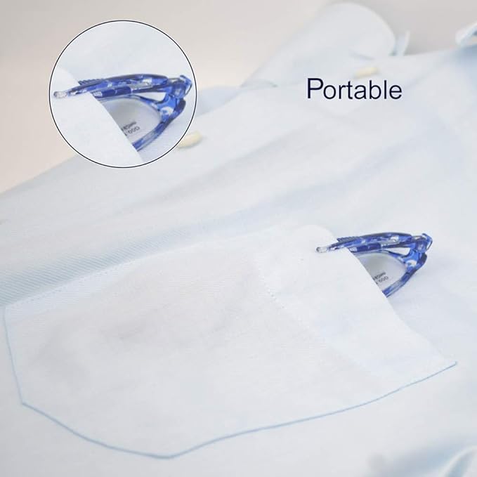Blue Computer Blue Light Blocking Reading Glasses(Flexible and Lightweight) Plastic Portable Readers for Women