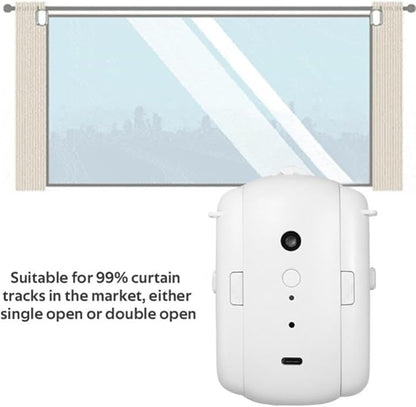 Tuya Smart WIFI Automatic Curtain Opener Track Curtains Switch Robot Remote Control for Alexa Home Single, White