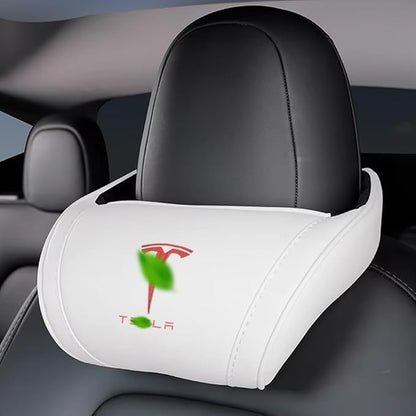 Car Headrest Neck Pillow Support Memory Foam Ergonomic Design Accessory for Driving Seat Fatigue Relief Compatible with Model S X 3 Y & Cybertruck - 2 Pieces