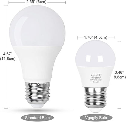 Vgogfly Amber Light Bulbs for Sleep Dimmable - Mood Setting Blue Light Blocking Eye Comfort, A15 3W(25 Watt Equivalent), 1800K E26 for Bedroom Longevity (4 Pack)