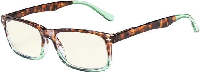 Eyekepper Computer Reading Glasses for Men Blue Light Blocking Readers Women Tortoise-Green +1.75