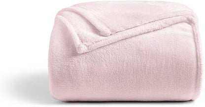 Cosy House Collection Everyday 1500 Series Fleece Blanket - Bedroom Essentials - All Season, Stays Fresh & Clean - Soft, Breathable & Skin-Friendly (Full/Queen, Pink)