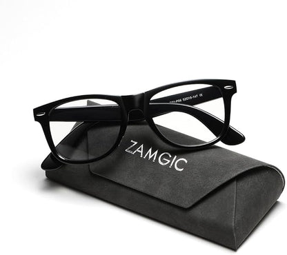 Photochromic Day Night Sunglasses Blue Light Blocking Glasses for Men and Women Retro Rectangle Black Frame Photochromic Lens