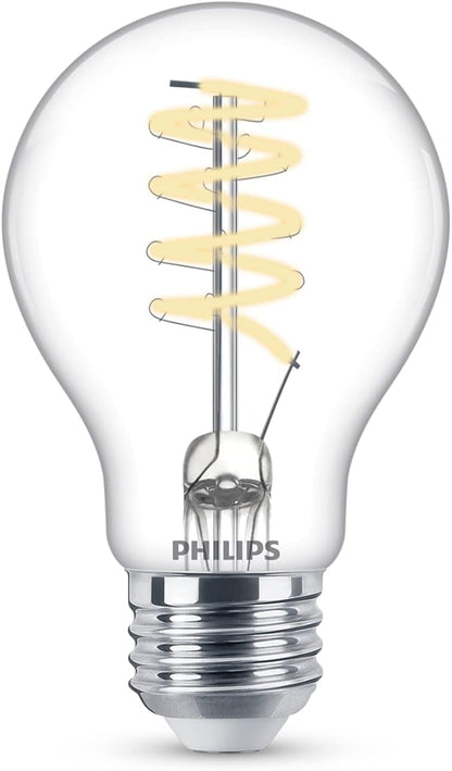 PHILIPS LED 40W A19 4-Pack Vintage Edison Soft White (2700K) 500 Lumen (5.5W = 40W) Dimmable Flicker-Free Light Bulbs