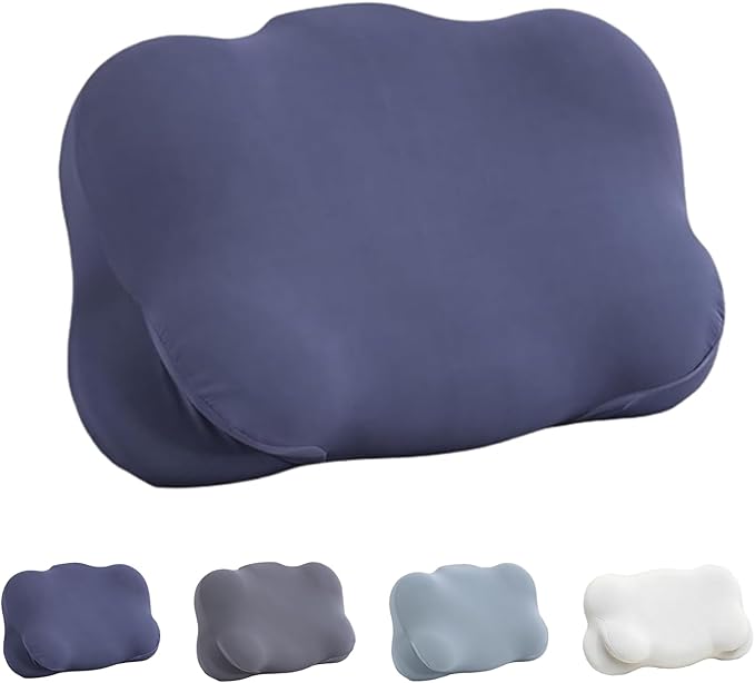 Cloud Pillow - Ergonomic Memory Foam Pillows, for Side, Back, and Stomach Sleepers, Adjustable Memory Foam with Breathable Cover for Optimal Comfort (Dark Blue)