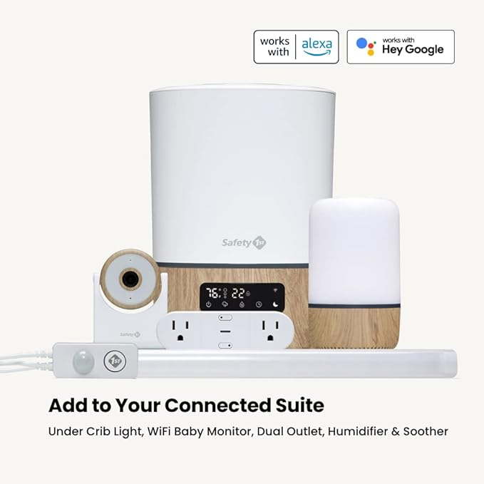 Safety 1st Connected Dual Smart Outlet — Wi-Fi Plug, No Hub Required, Independently Controllable Outlets, Timer & Schedule, ETL Certified, Wi-Fi Controlled, iOS and Android Compatible