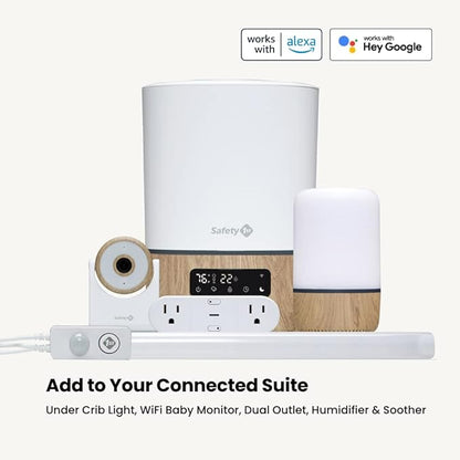 Safety 1st Connected Dual Smart Outlet — Wi-Fi Plug, No Hub Required, Independently Controllable Outlets, Timer & Schedule, ETL Certified, Wi-Fi Controlled, iOS and Android Compatible
