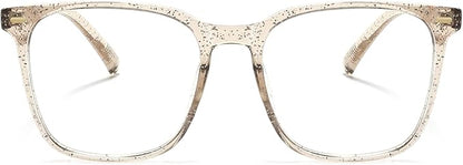 Oversized Square Blue Light Blocking Glasses for Women Men, Anti-Fatigue Computer Monitor Glasses Reduce Eye Strain