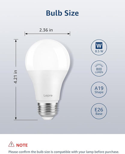 Lepro B1 AI Smart Light Bulbs - WiFi & Bluetooth RGBWW Color Changing LED Bulb Works with Alexa & Google Assistant, Personalized Al Lighting Designer, AI Voice Control, Music Sync, 2.4GHz Only, 2 Pack