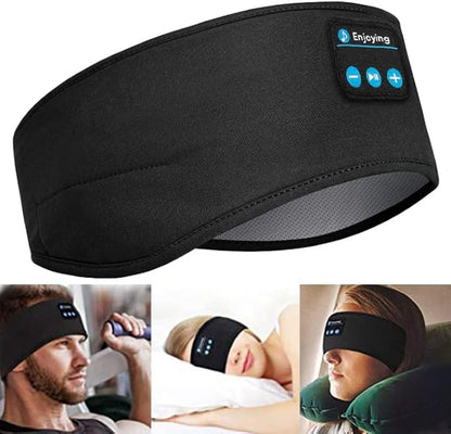 Wireless Bluetooth Sports Headband Headphones Ultra-Thin HD Stereo Perfect for Sleeping .Workout,Jogging,Yoga,Insomnia, Air Travel, Meditation Black