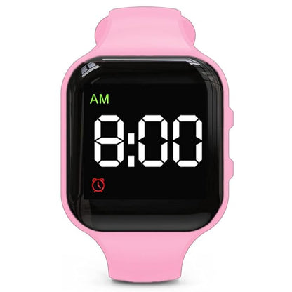 Water Resistant Potty Training Watch Rechargeable Vibrating Alarm Reminder Watch Silent Wake Up Wristband - with Lock (Pink)