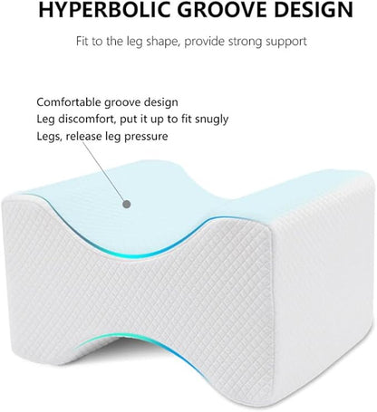 Jan Bark 14” Knee Pillow for Side Sleepers Memory Sponge Support Leg Pillow for Side Sleeping Aligns Spine, Relief for Sciatica, Back, Hips, Knees, Joints