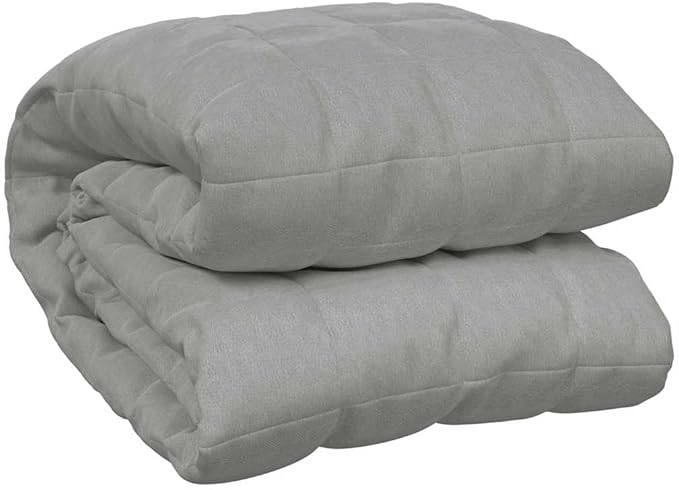 vidaXL Weighted Blanket Large - Gray Fabric Blanket – Comfortable Pressure Interior - Non-Toxic Odorless Glass Beads Filling