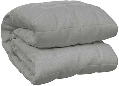 vidaXL Weighted Blanket Large - Gray Fabric Blanket – Comfortable Pressure Interior - Non-Toxic Odorless Glass Beads Filling