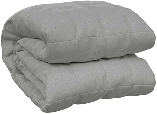 vidaXL Weighted Blanket Large - Gray Fabric Blanket – Comfortable Pressure Interior - Non-Toxic Odorless Glass Beads Filling