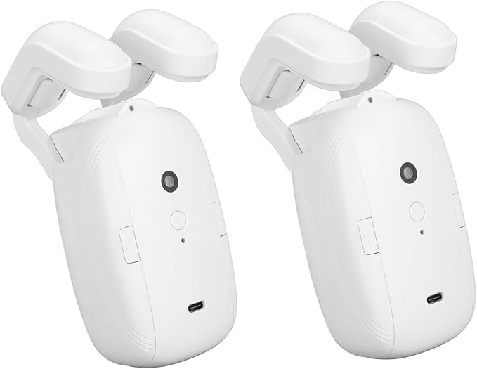 2 Pcs Smart Automatic Curtain Opener, Bluetooth Remote Control Smart Curtain with Timer & APP, Voice Control, Roman Rod Track, Silent Electric Curtain Opener for Bedroom, Office