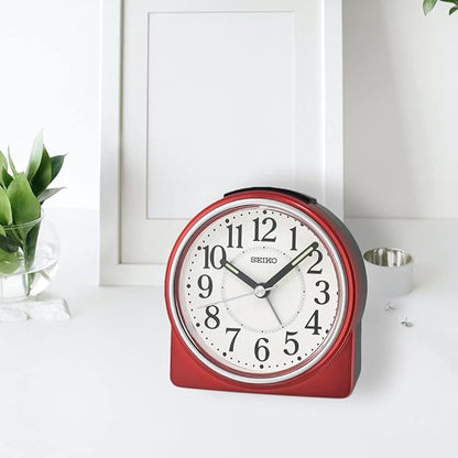 Seiko Marui Bedroom Alarm Clock, Metallic Dark Red