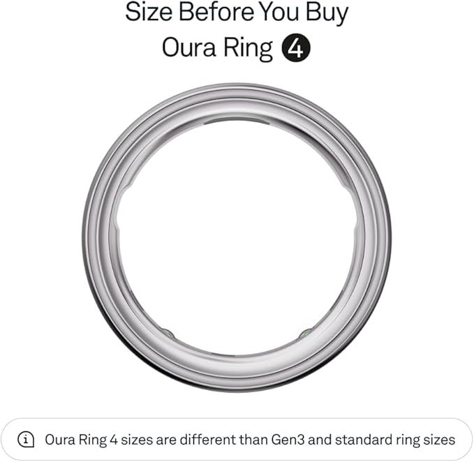 Oura Ring 4 - Silver - Size 10 - Size Before You Buy