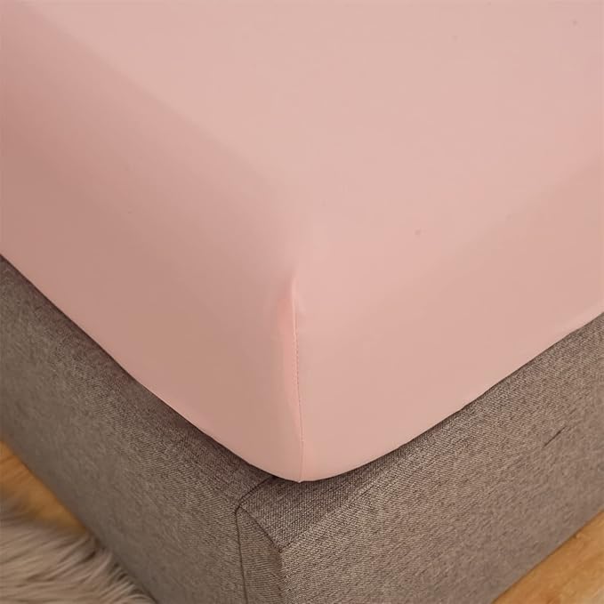 Holawakaka Queen Waterproof Mattress Encasement Protector Pink Fitted Sheet Breathable Bed Mattress Pad Cover, 14" Deep Pocket (Blush,Queen)
