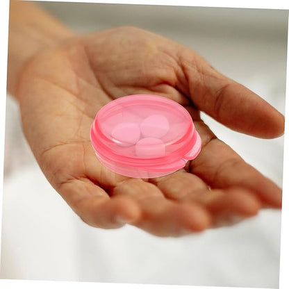 Baluue 3pcs Round Pill Organizer Portable Daily Medicine Dispenser for Travel Sealed Compartments for Vitamins and Medication for Home and Outdoor Use