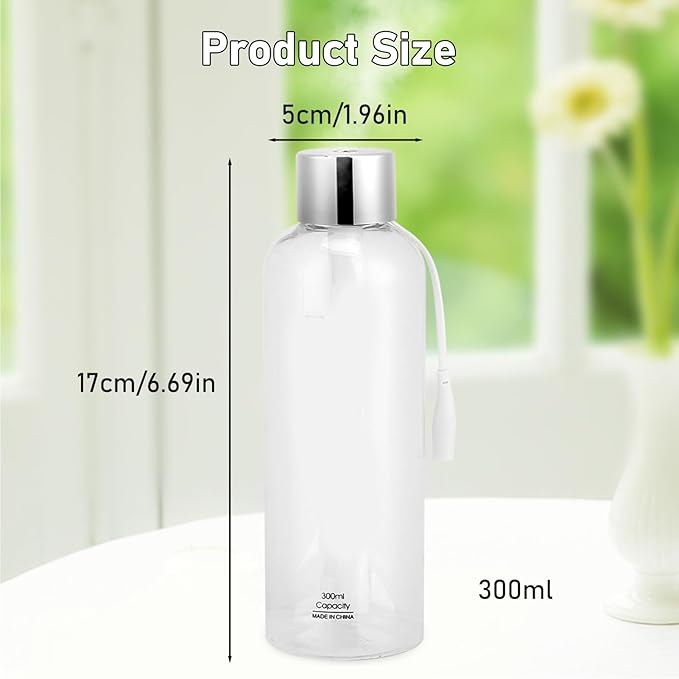 Milltrip Cool Mist Humidifier Portable Mini Humidifier, 300ml USB Water Bottle Humidifiers, Small Desktop Humidifiers for Bedroom Desk Car Travel Office Baby Home