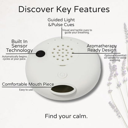Just Breathe™ Calm Breathing Device – Natural Stress & Anxiety Relief Tool – Helps Regulate Breathing, Reduce Overwhelm & Promote Calm (Drug-Free)