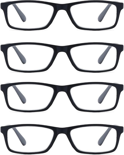 Reading Glasses Blue Light Blocking for Men Women,Rectangular Frame Computer Readers with Spring Hinge