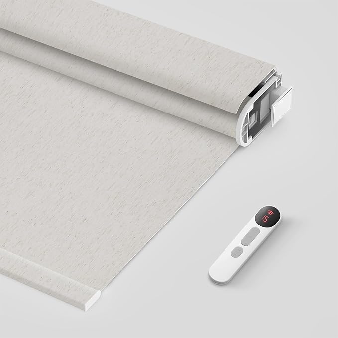 Bringnox No Drill Motorized Blinds with Remote,Blackout Windows,with Apple Homekit,Alexa,Google, with App,Voice Control Custom Size