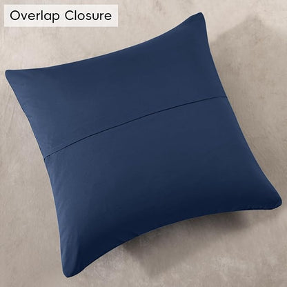 PHF Truly Velvet Euro Sham, 26"x 26",No Insert, 2 Pack Color Gradient Euro Throw Pillow Covers, Ultra Soft Cozy Pillow Covers for Luxurious Home Decorative, No Shedding, No Pilling, Navy Blue