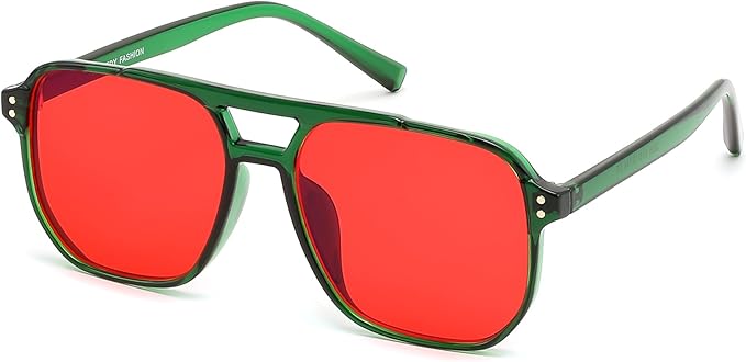 FEISEDY Sleep Blue Light Glasses for Woman Men 99.9% Computer Gaming Red Lens Eyeglasses Reduce Eyestrain G2835