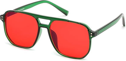 FEISEDY Sleep Blue Light Glasses for Woman Men 99.9% Computer Gaming Red Lens Eyeglasses Reduce Eyestrain G2835