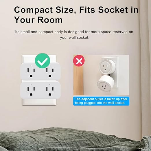 QIACHIP 16A/2000W Timer Smart Plug with 2 Independent Control Sockets, Ewelink App Remotely Control, WiFi Plug Outlet 4 Packs, Compatible with Alexa,Google Home, SmartThings