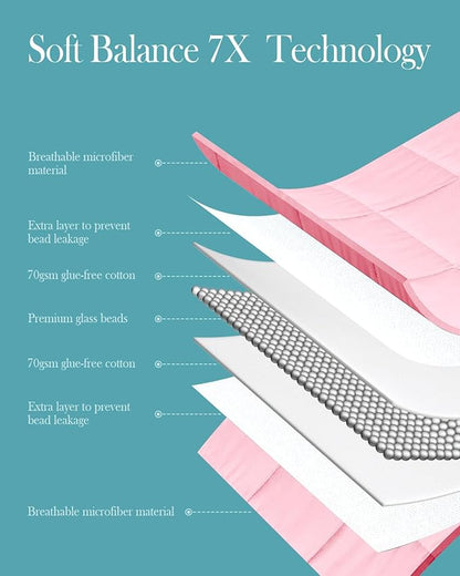 Topblan Weighted Blanket 15 pounds, Soft Cooling Weighted Blanket Full Size for Adults, Breathable Comfort Blanket with Glass Beads for Bed Sofa All Season, 48 x 72 inches, Pink