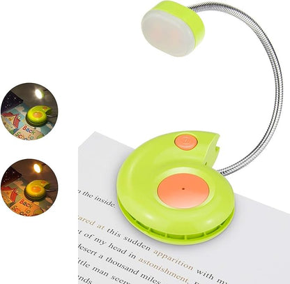 LUXSWAY Rechargeable Amber Clip-On Book Light with Magnetic, Flexible Gooseneck - Cute Bookmark Light for Kids - Green