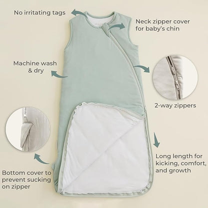 Sleep Sack 0.5 Tog - Rayon made from Bamboo Baby Sleeping Bag, Wearable Blanket, Unisex