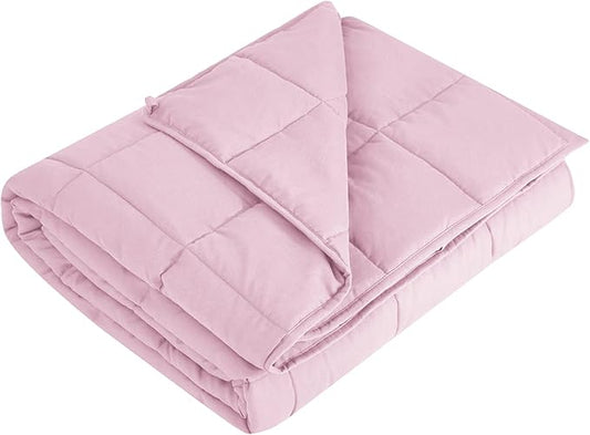 L'AGRATY Weighted Blanket - 60"x80" 22lbs Cooling Breathable Heavy Blanket Microfiber Material with Glass Beads for Adult All-Season Summer Fall Winter Soft Thick Comfort