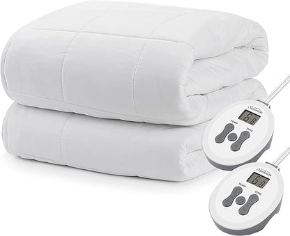 Sunbeam All Season King Premium Heated Mattress Pad with 2 Heating Digital Controllers