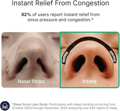Intake Breathing Magnetic Nasal Strips Starter Kit (30 Count, Black) - Boost Oxygen Intake, Reduce Snoring, Improve Sleep Quality - Sweat Resistant, Nasal Strips - Extra Strength Snoring Solution