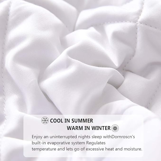 Dornroscn Bamboo-Derived Rayon Cooling Weighted Blanket with Premium Glass Beads Heavy Blanket 30 lbs 88"x104" White