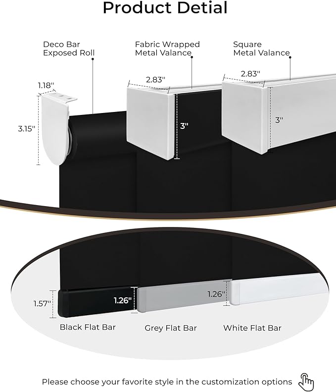 Motorized Roller Shade with Remote Control, 100% Blackout Electric 21-110” Width Blinds for Windows with Via Hub Alexa Google Home, Rechargeable Smart Automatic Customized Size（Dule Side-Black）